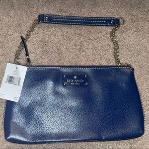 Kate Spade Navy Leather chain detail shoulder bag NWT